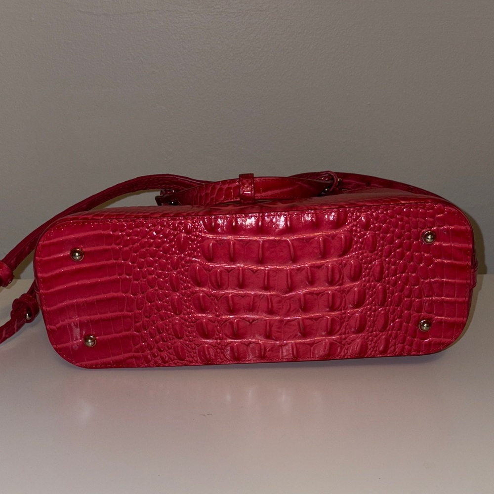 Brahmin Vibrant PINK Croc-Embossed Shoulder Bag - Picture 6 of 6